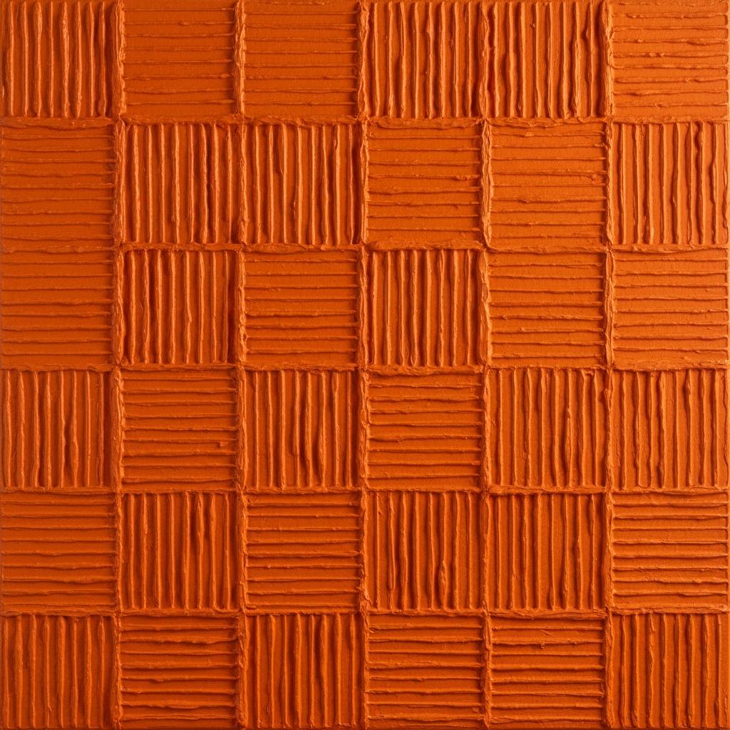 Monolithic Terracotta Rhythms: A Sculptural Study In Tactile Geometric Relief — David Moreau