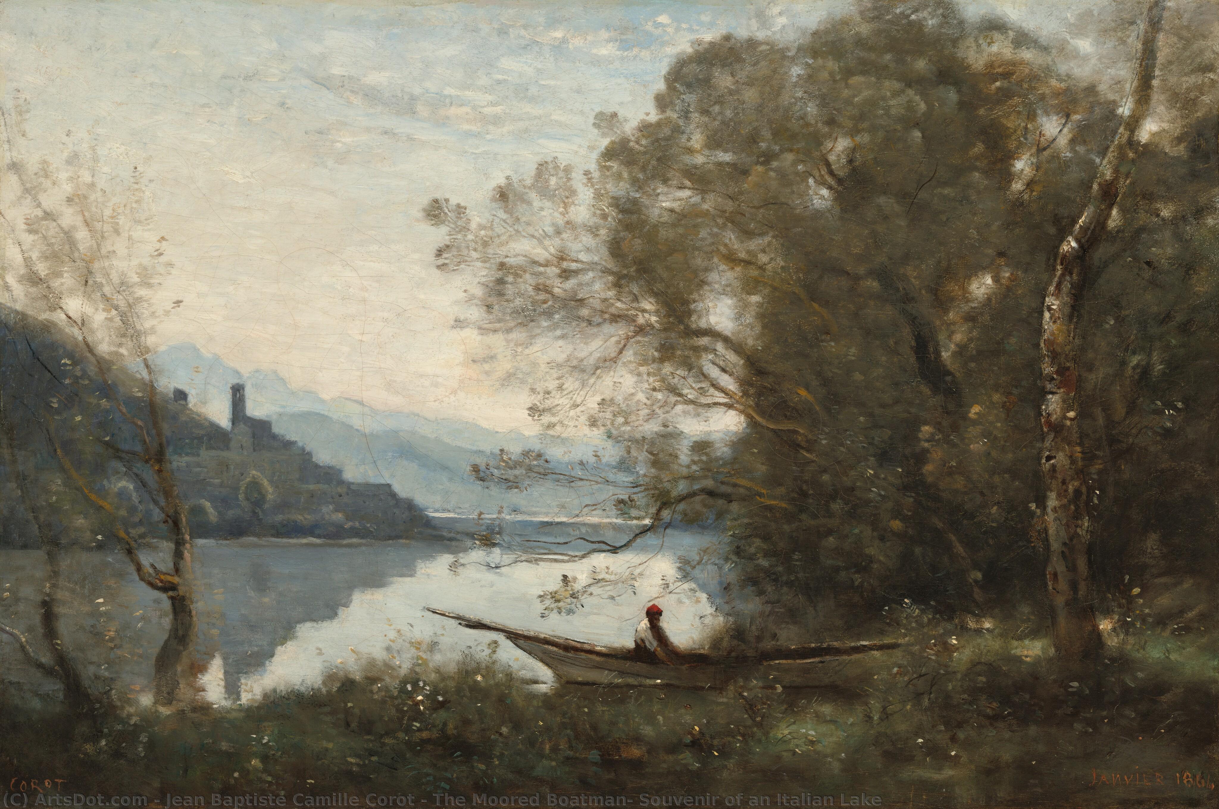 The Moored Boatman: Souvenir Of An Italian Lake — Žan-batist Kamil Korote