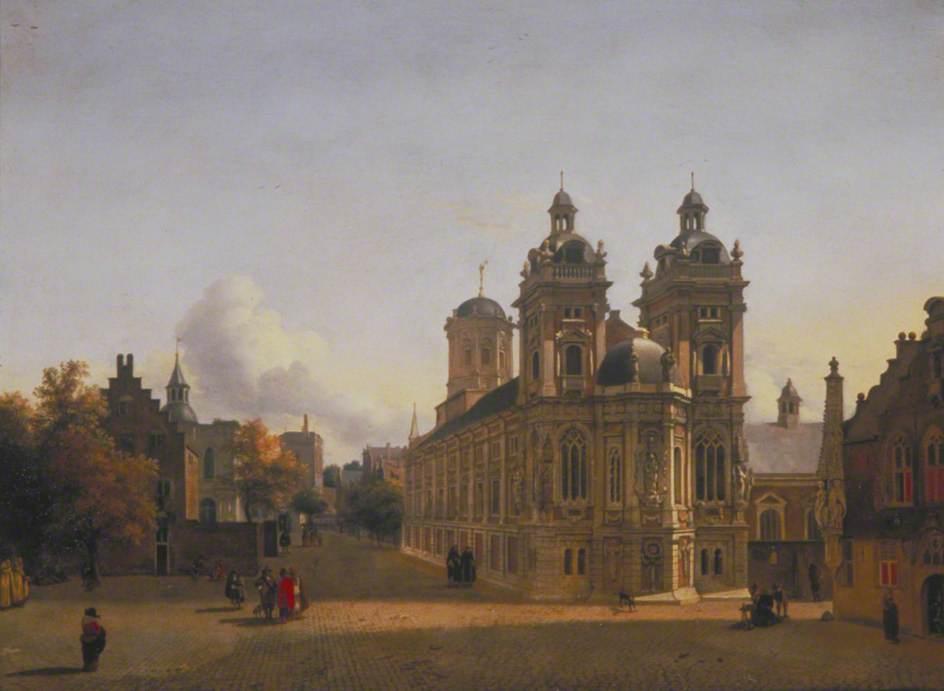 Cityscape With A Church And A Square — Jan Van Der Heyden