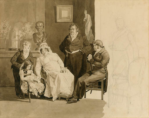 The Artist's Family In An Interior — Auguste Xavier Leprince