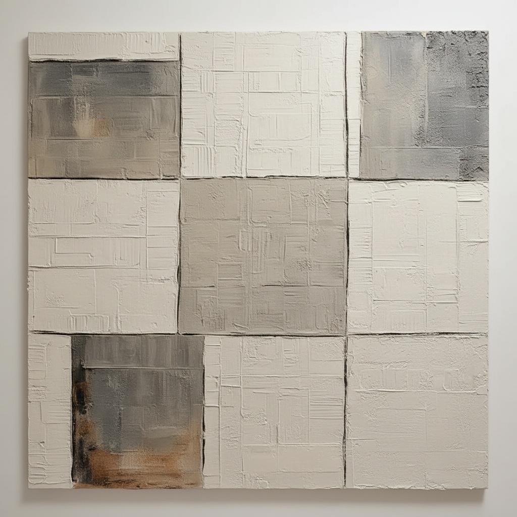 Monolithic Fragments In Grey: A Sculptural Study Of Structured Serenity And Tactile Depth — Laurent Roche