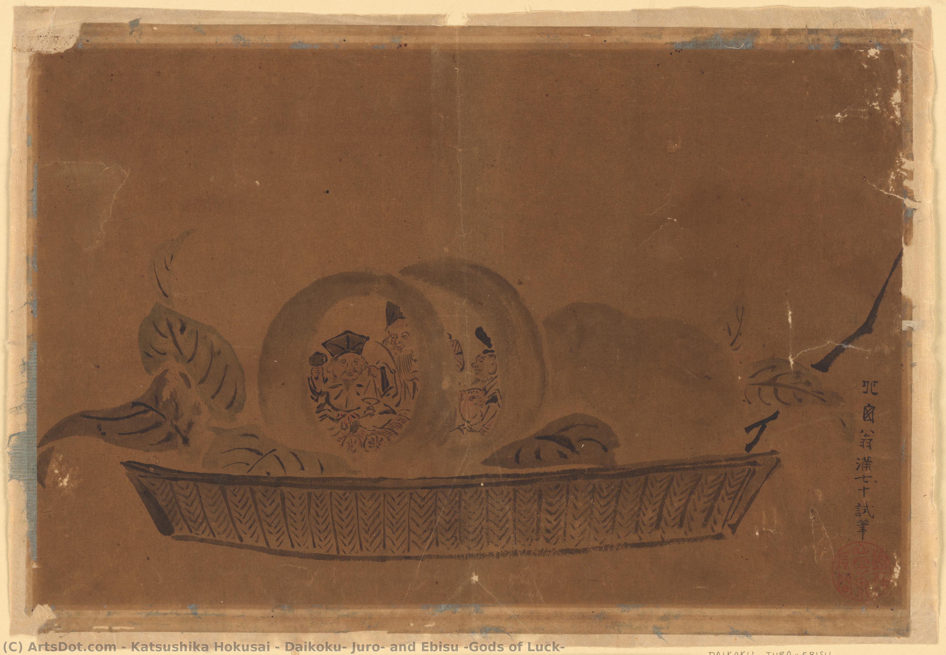 Daikoku, Juro, And Ebisu (gods Of Luck) — Katsushika Hokusai