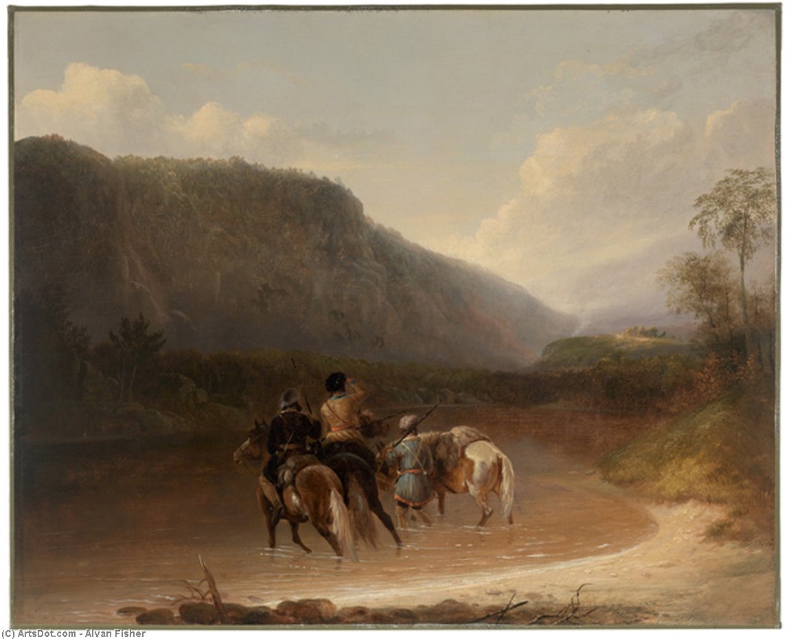 Trappers Discover The Smoke Of An Indian Camp In The Distance — Alvan Fisher