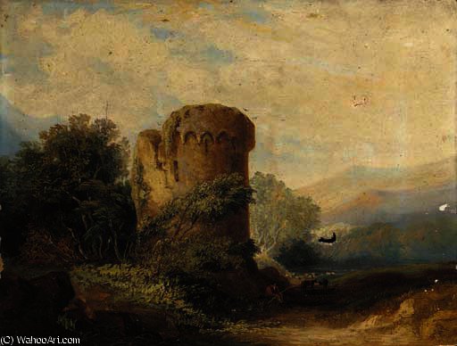 A Figure Resting By A Ruined Tower — James Arthur O Connor