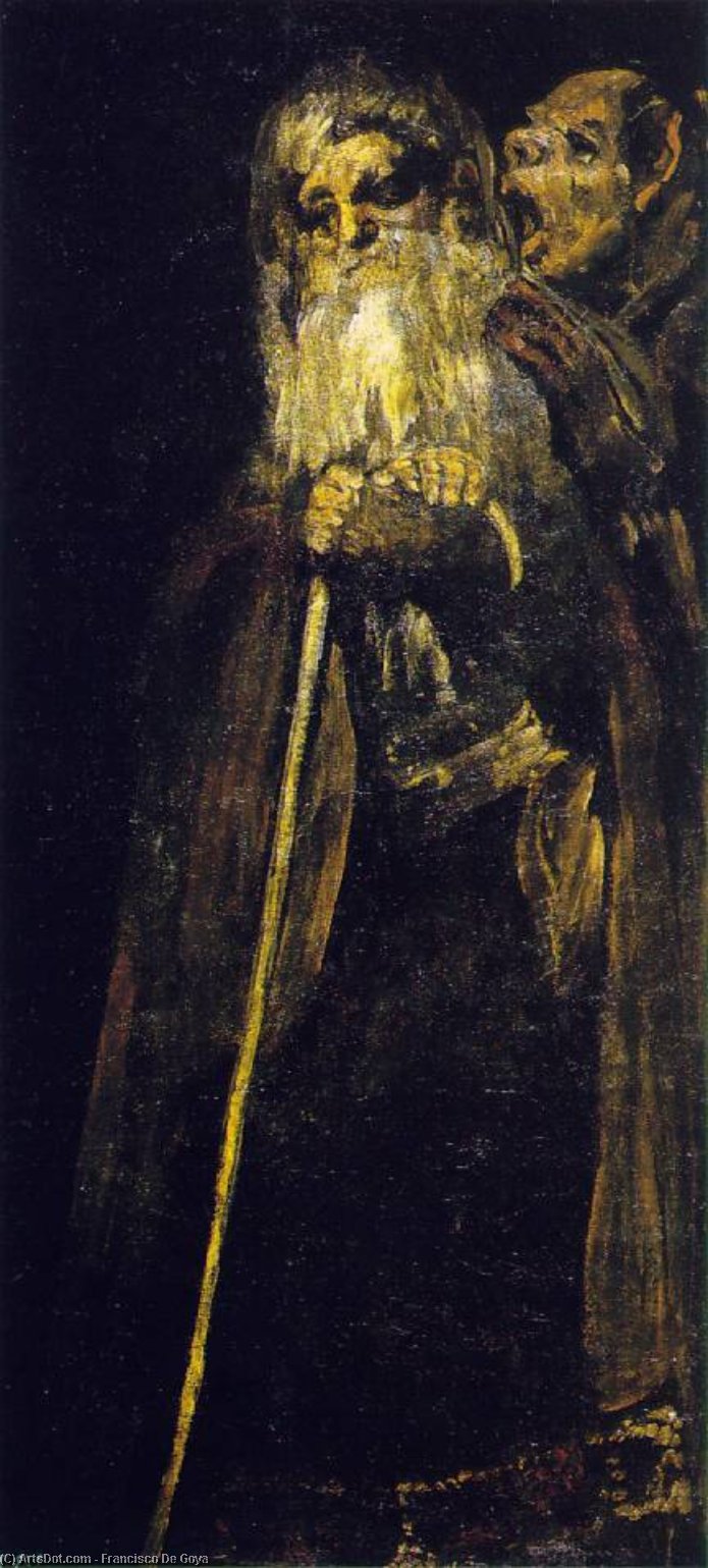 Two Old Men, Ca Oil On Plaster Remounted On Ca — Francisco José De Goya Y Lucientes