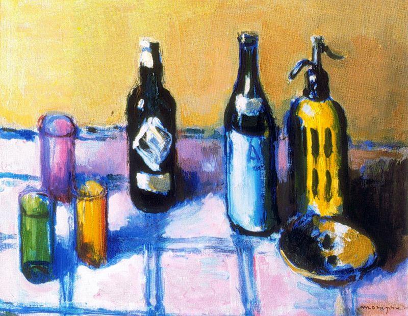 Still Life. Two Bottles And Soda — Žozep Mompou Denkaus