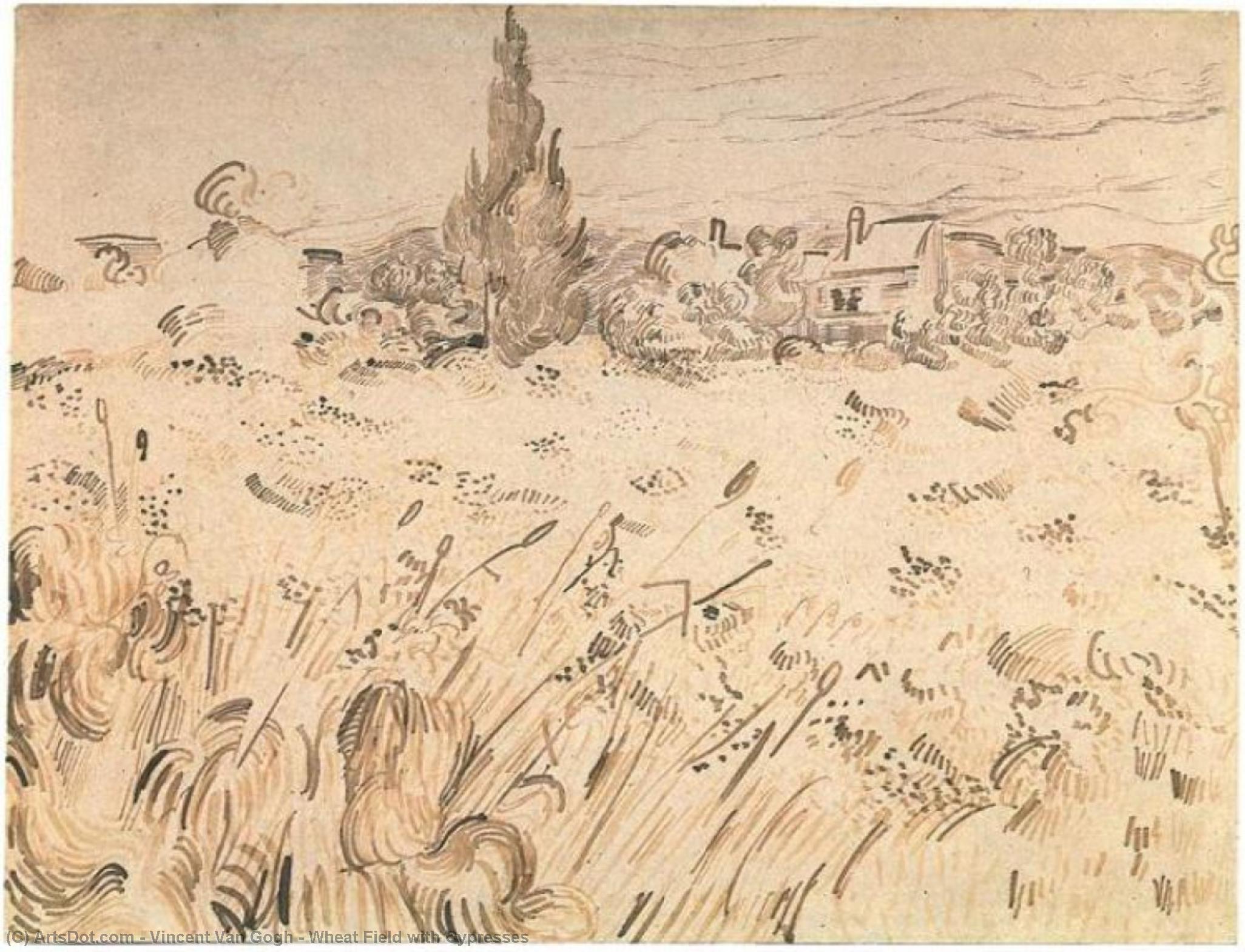 Wheat Field With Cypresses — Vincent Willem Van Gogh
