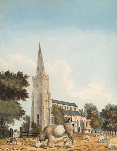 The Church Of Sutton St. Nicholas, Lincolnshire; And Long Sutton Church, Lincolnshire — John Claude Nattes