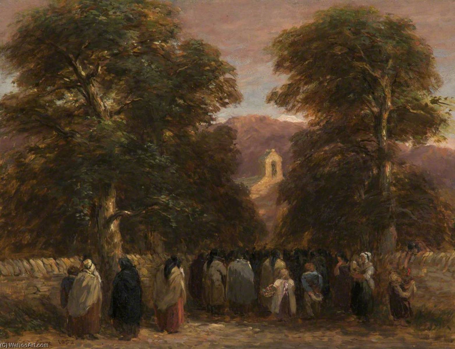 A Welsh Funeral, Bettws Church — David Cox The Elder