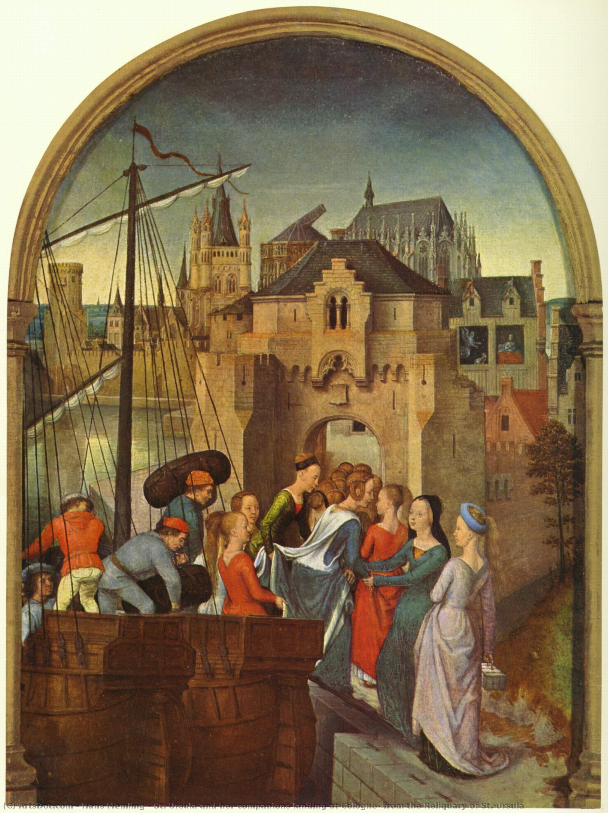 St. Ursula And Her Companions Landing At Cologne, From The Reliquary Of St. Ursula — Memling, Hans
