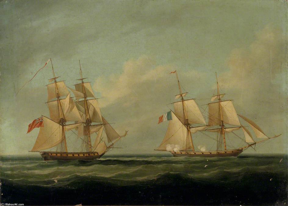 Hms 'curieux' Captures The 'dame Ernouf' — Francis Sartorius Ii (john Francis Sartorius)