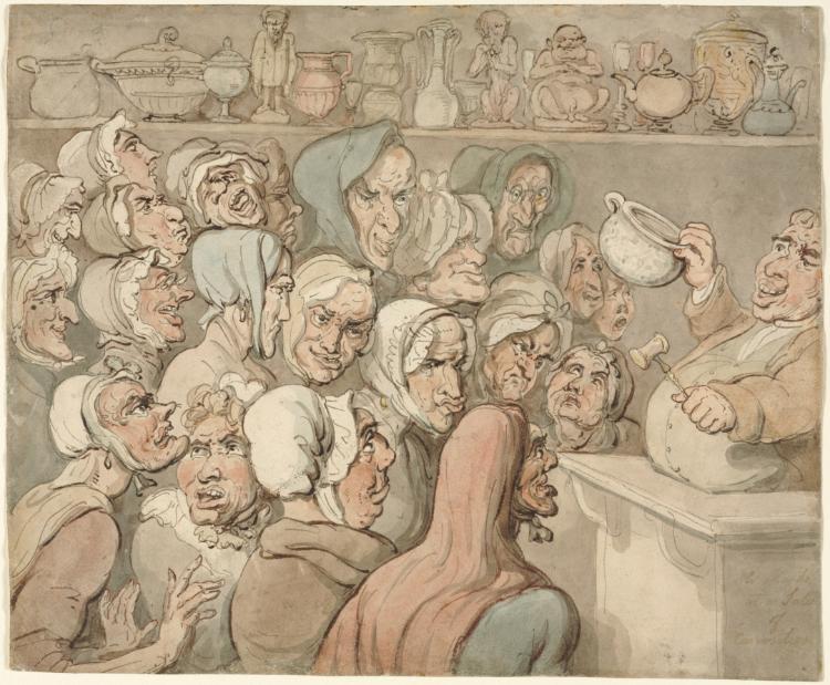 Old Maids At A Sale Of Curiosities — Thomas Rowlandson