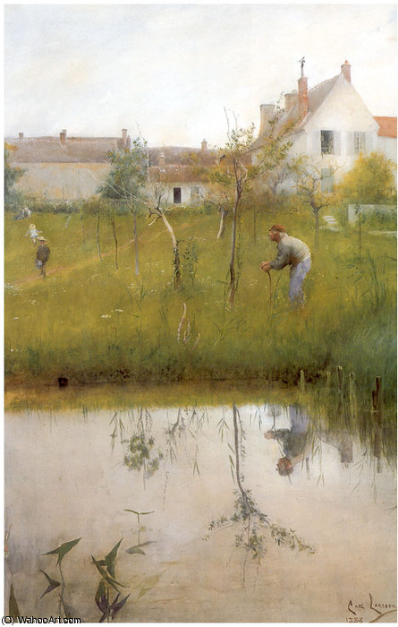 El Viejo Y Los Jovenes Arboles — Carl Larsson