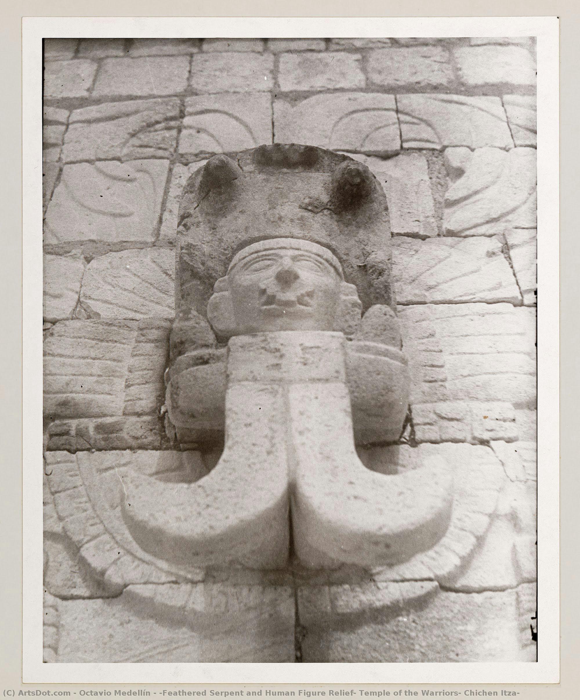 [feathered Serpent And Human Figure Relief, Temple Of The Warriors, Chichen Itza] — Octavio Medellín