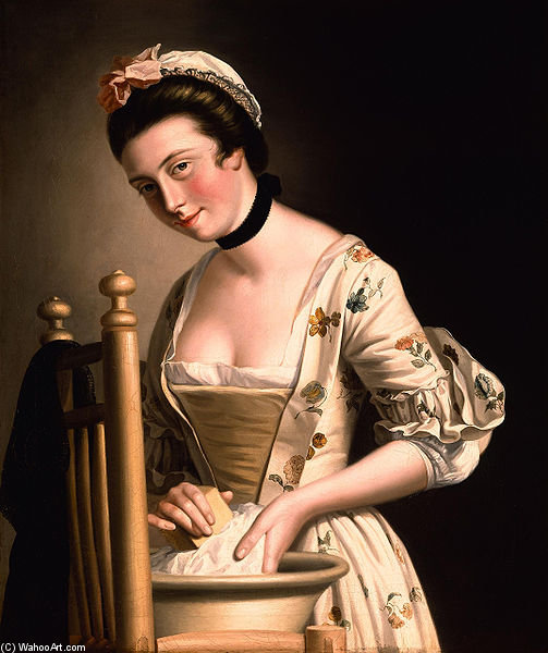 A Woman Doing Laundry — Henry Robert Morland