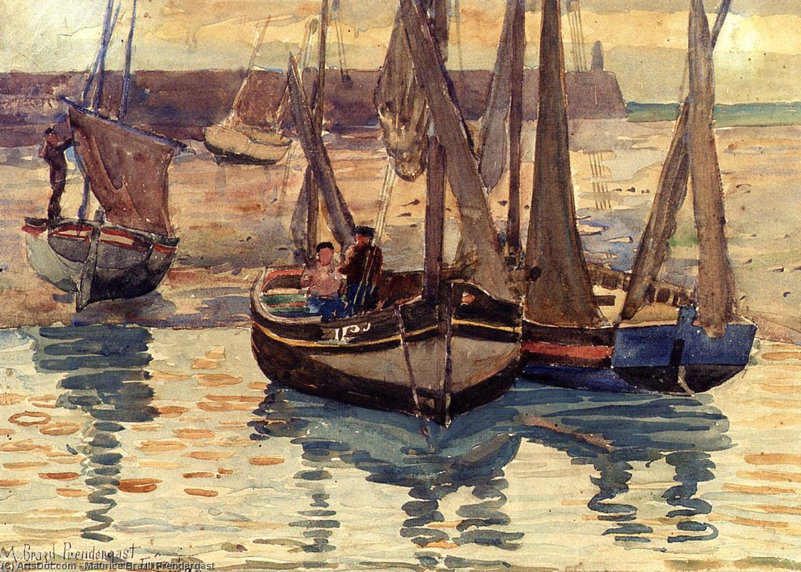 Small Fishing Boats, Treport, France — Maurice Brazil Prendergast