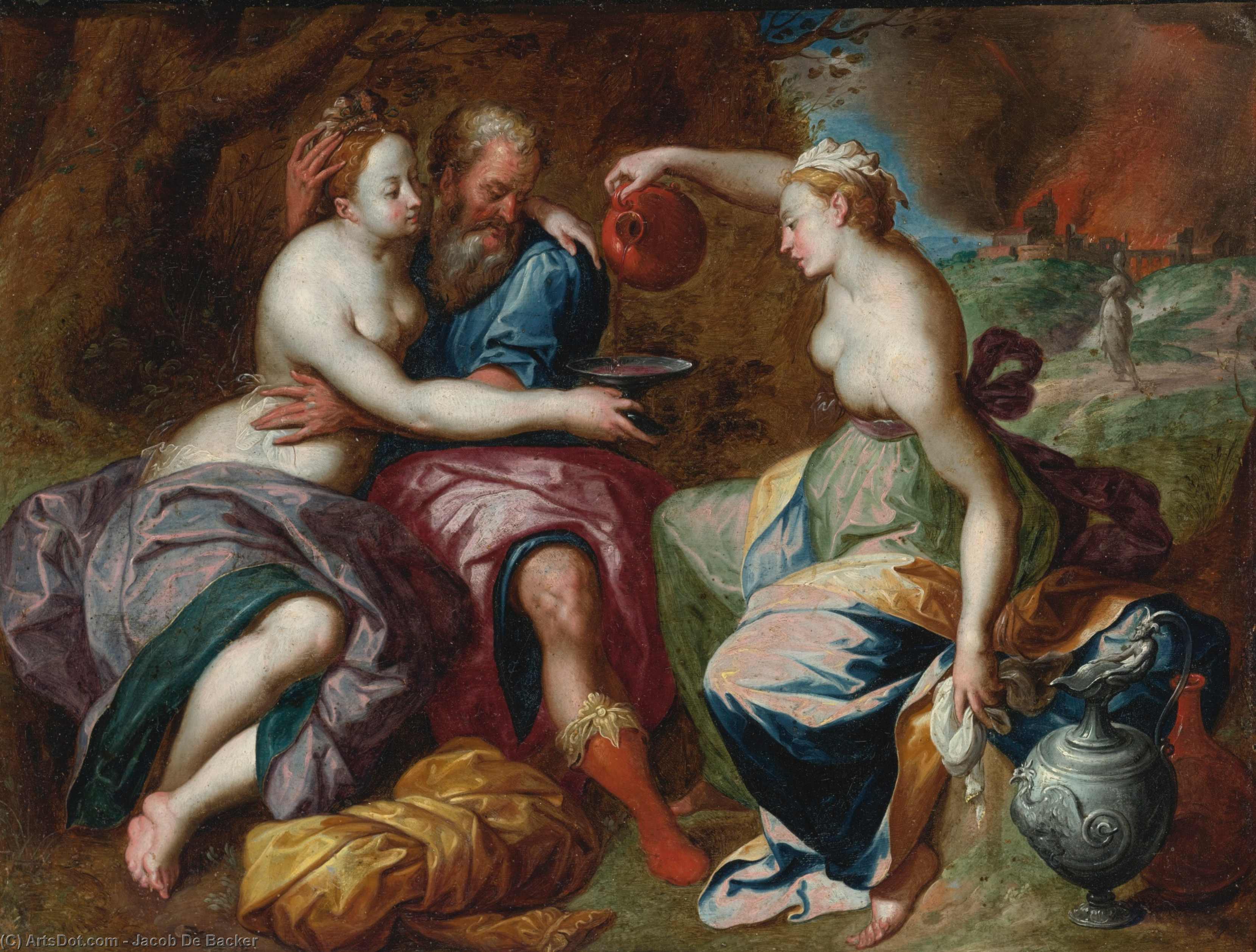 Lot And His Daughters — Jacob Adriaensz Backer