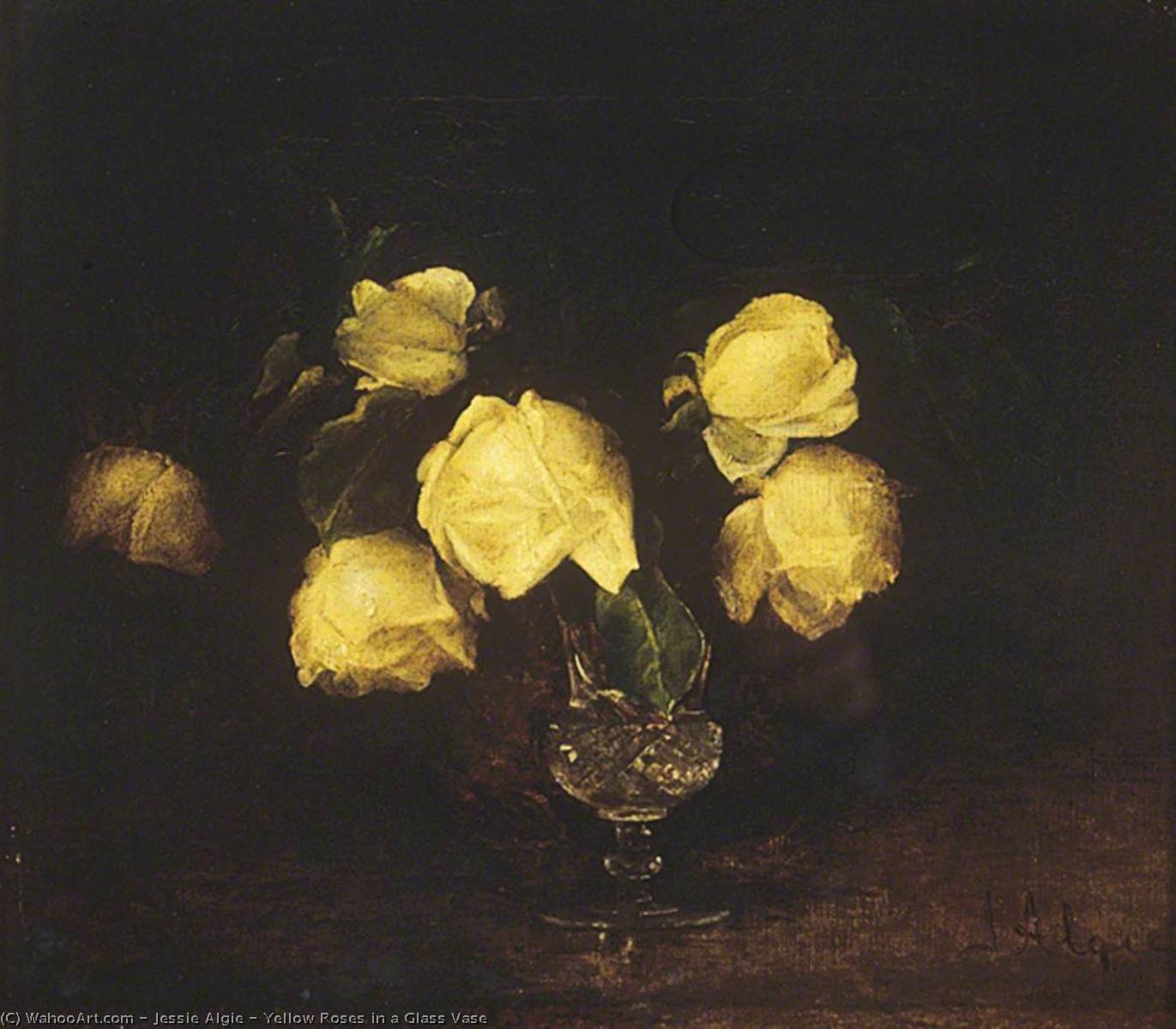 Yellow Roses In A Glass Vase — Jessie Algie