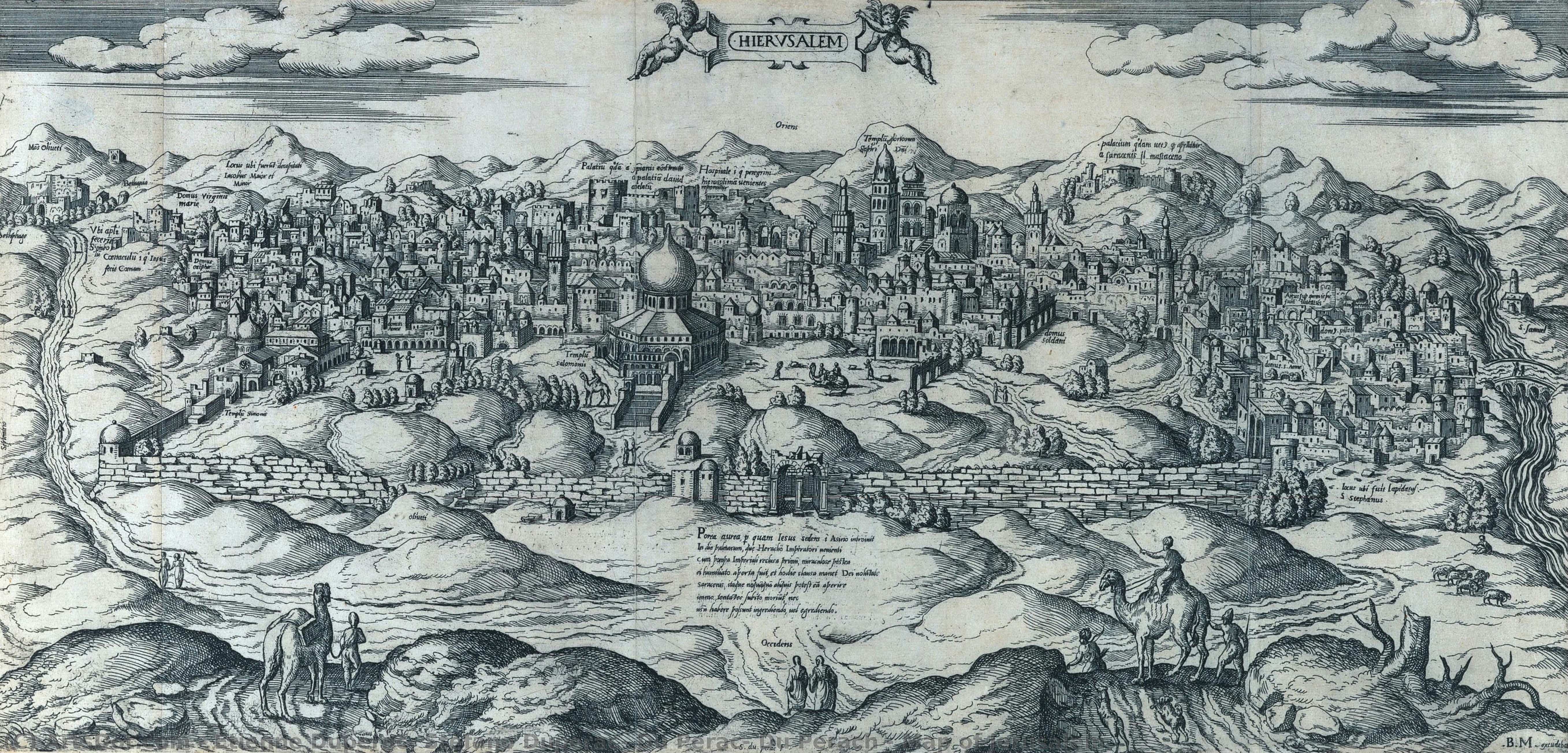 Map Of Jerusalem — Étienne Dupérac, Stefano Duperac, Du Perac, Du Perach