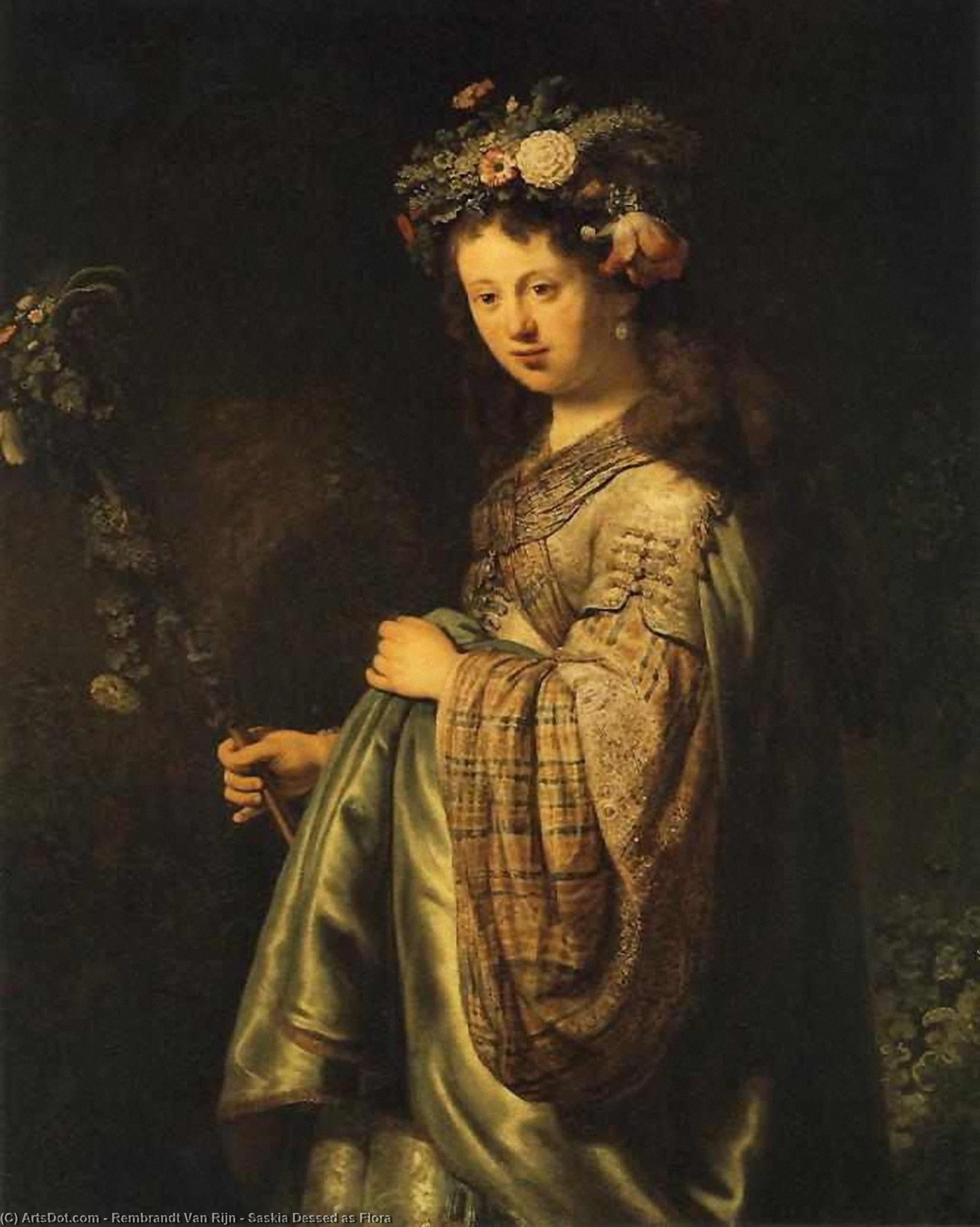 Saskia Dessed As Flora — Rembrandt Van Rijn