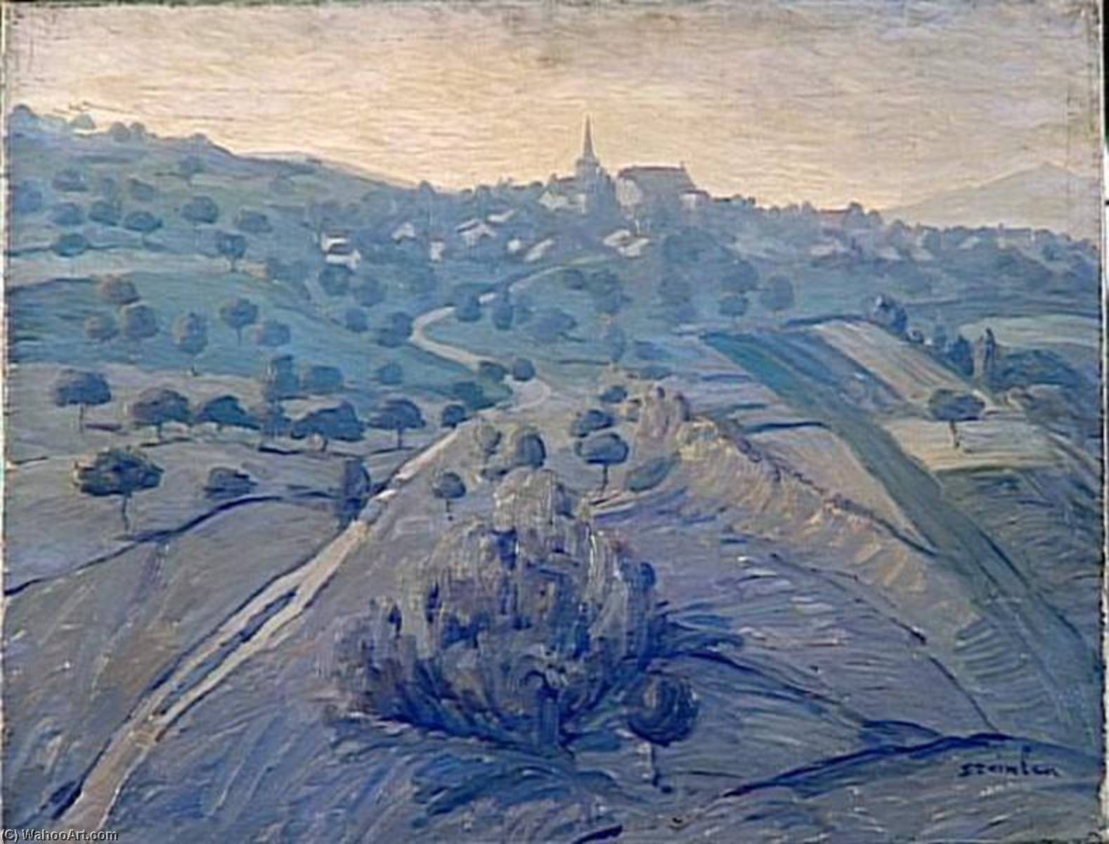 Vue De Belmont Près De Lausanne, Paysage Matinal — Theophile Alexandre Steinlen