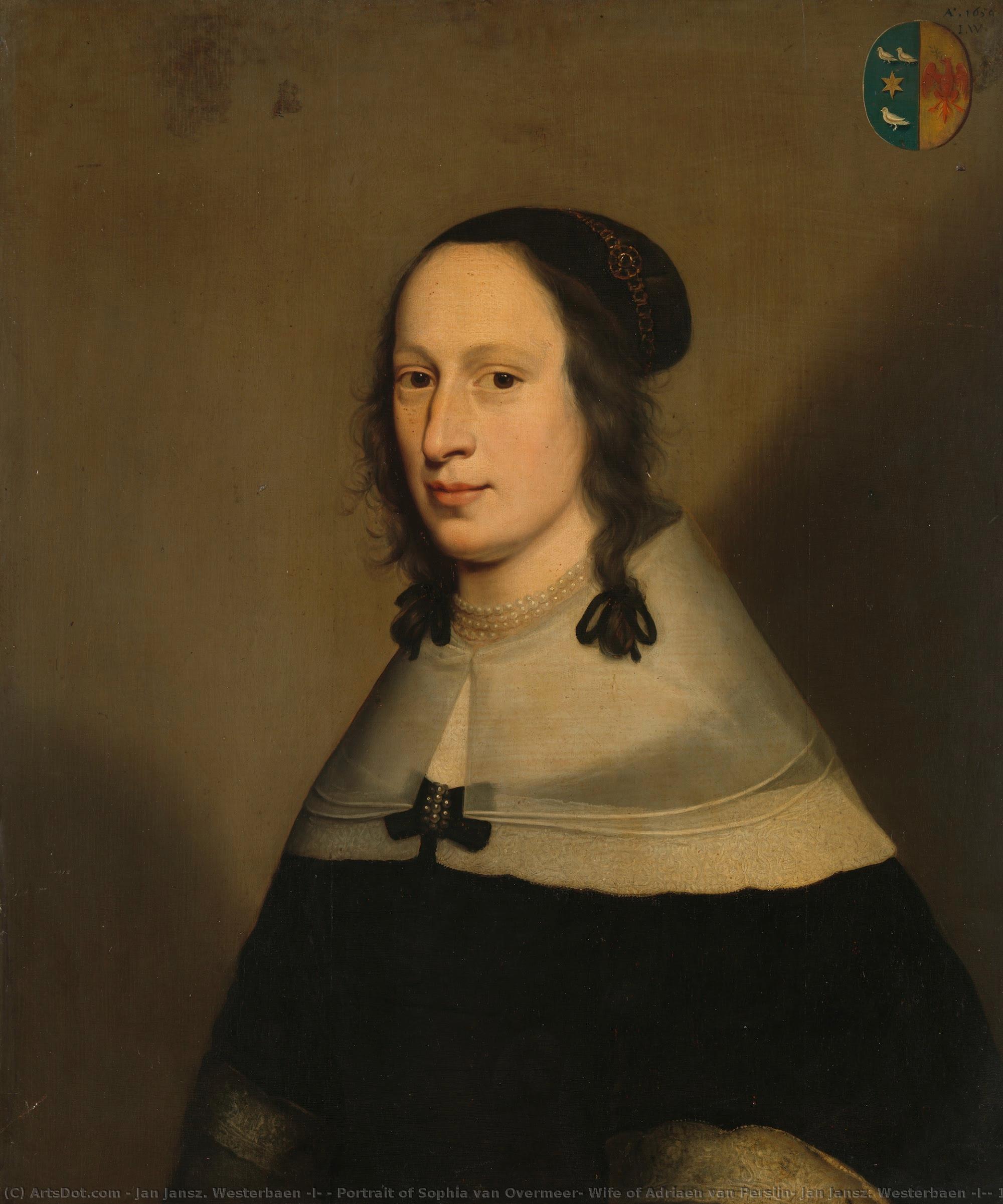Portrait Of Sophia Van Overmeer, Wife Of Adriaen Van Persijn, Jan Jansz. Westerbaen (i), 1650 — Jan Jansz. Westerbaen (i)