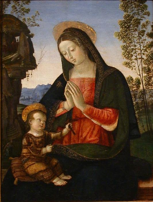 Madonna Adoring The Child — Bernardino Di Betto (pintoricchio)