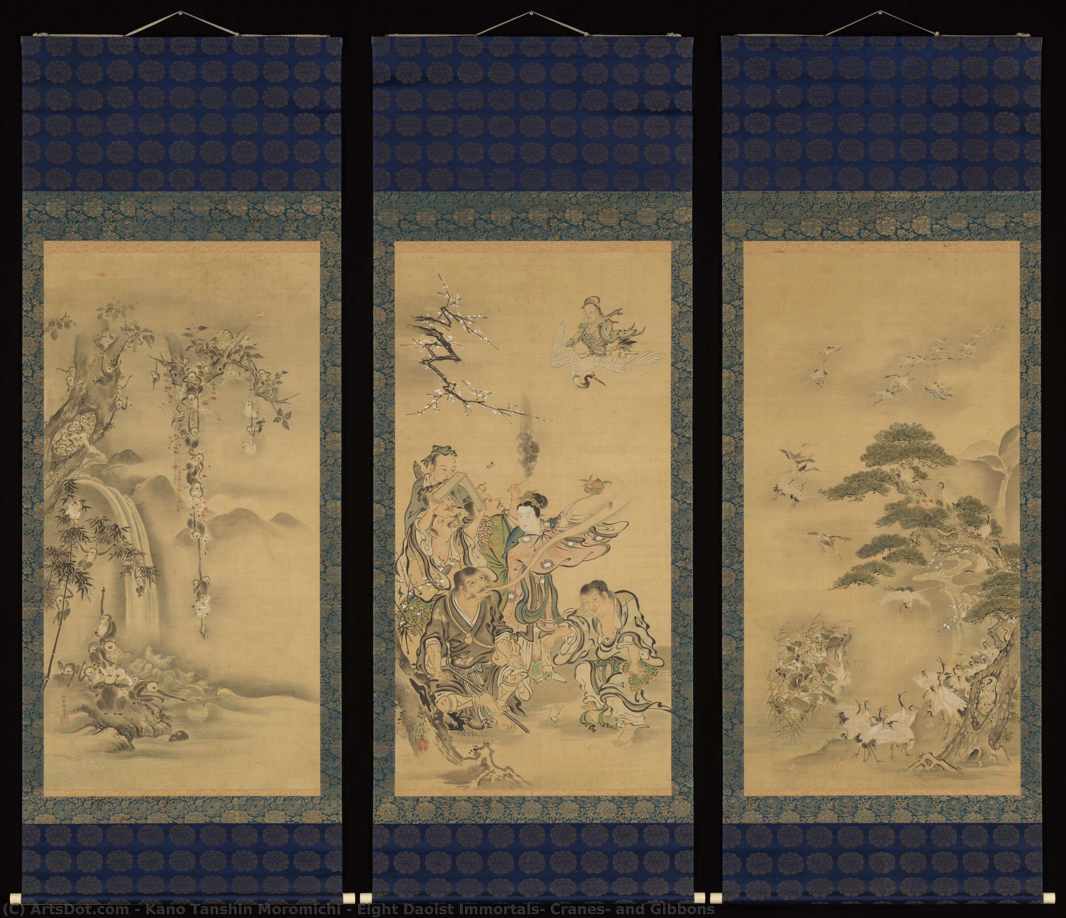 Eight Daoist Immortals, Cranes, And Gibbons — Kano Tanshin Moromichi