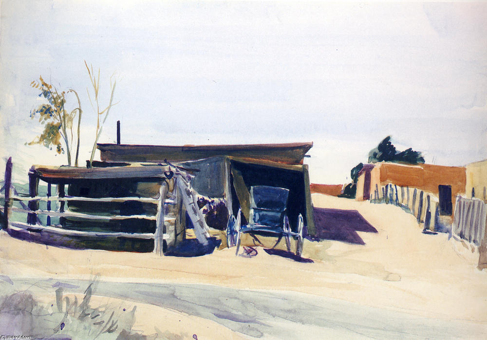 Adobes And Shed, New Mexico — Edward Hopper
