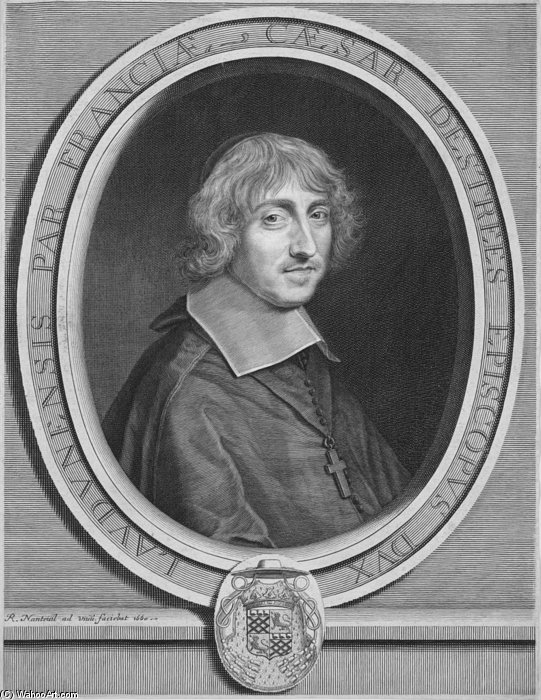 Porträt Des Kardinals César D'estrées, Bischof Von Laon — Robert Nanteuil