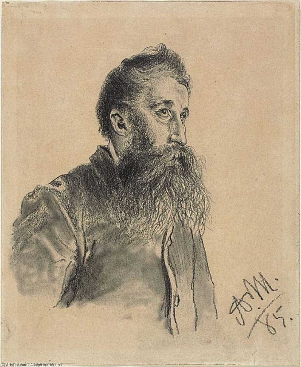 Portrait Of A Bearded Man — Adolph Von Menzel