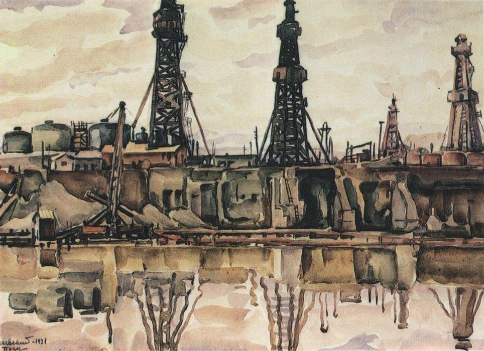 Baku. Oil Rigs. — Konstantin Fyodorovich Bogaevsky