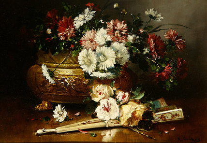 Still Life With A Fan — Eugene Henri Cauchois