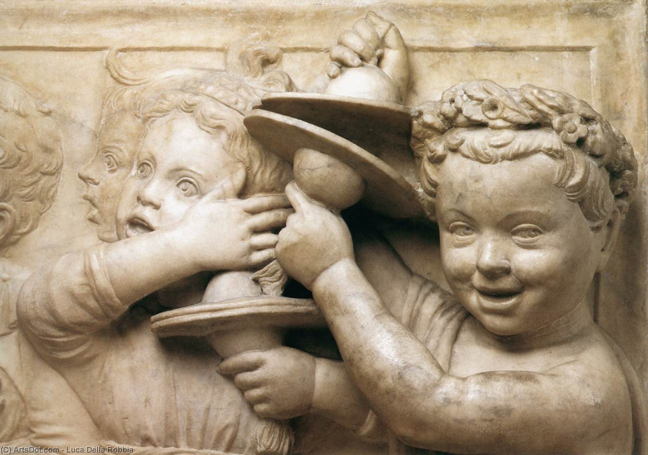 Cantoria: Fourth Bottom Relief (detail) — Luca Della Robbia