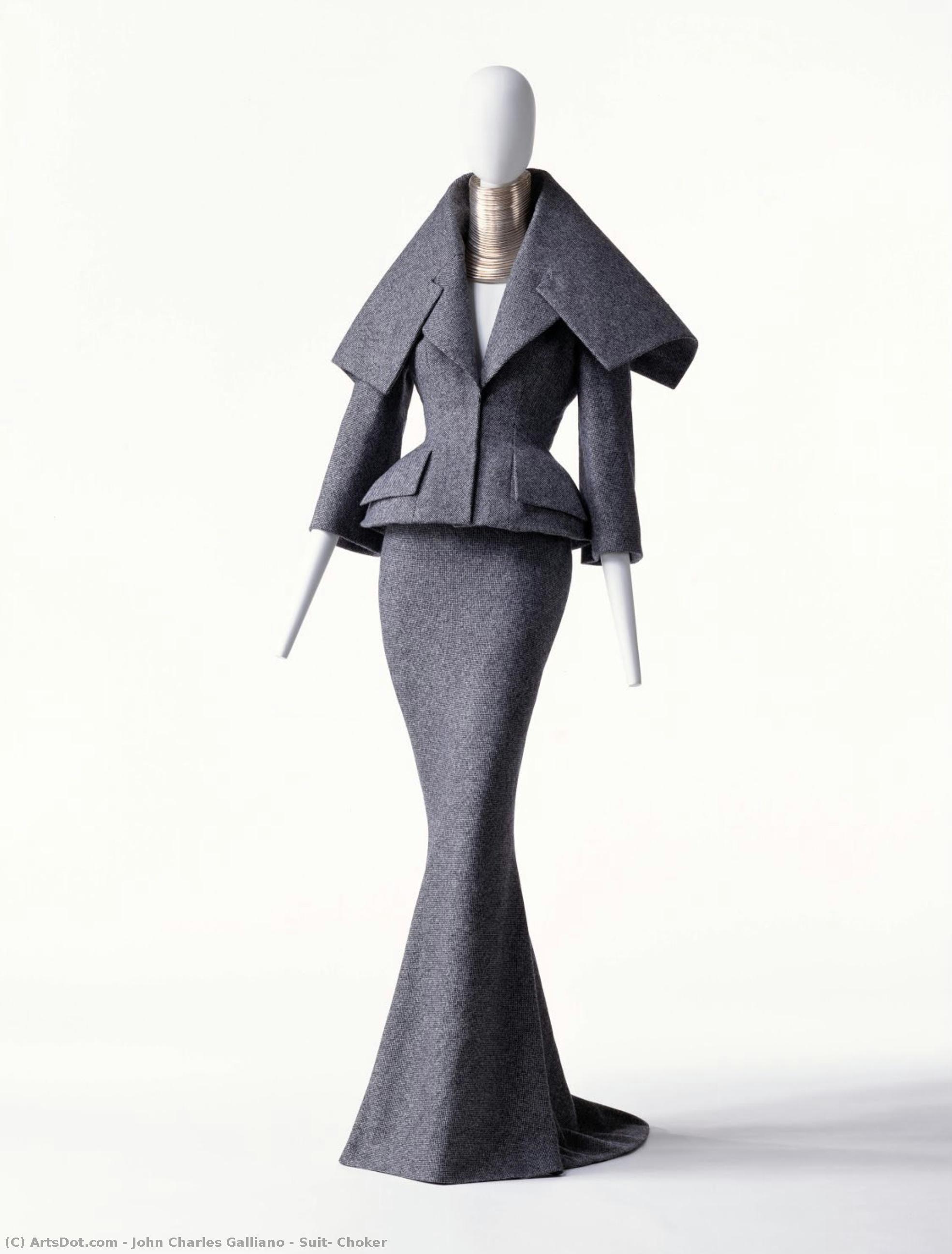 Suit, Choker — John Charles Galliano