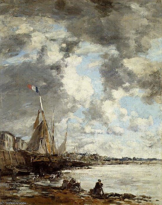 Laundresses On The Bankes Of The Touques - (10) — Eugène Louis Boudin