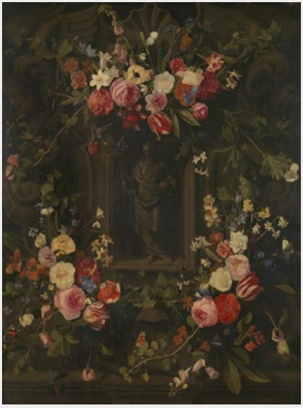 Salvator Mundi In A Niche Decorated With Flowers — Jan Philips Van Thielen