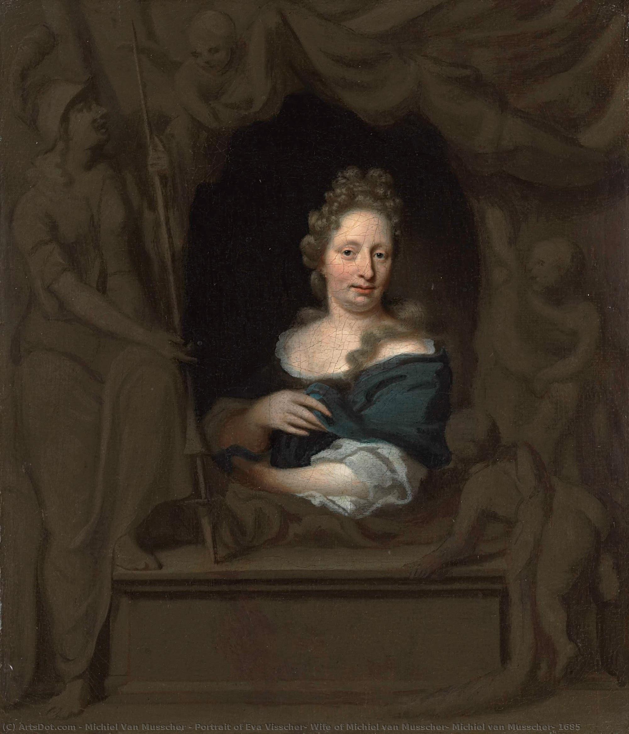 Portrait Of Eva Visscher, Wife Of Michiel Van Musscher, Michiel Van Musscher, 1685 — Michiel Van Musscher