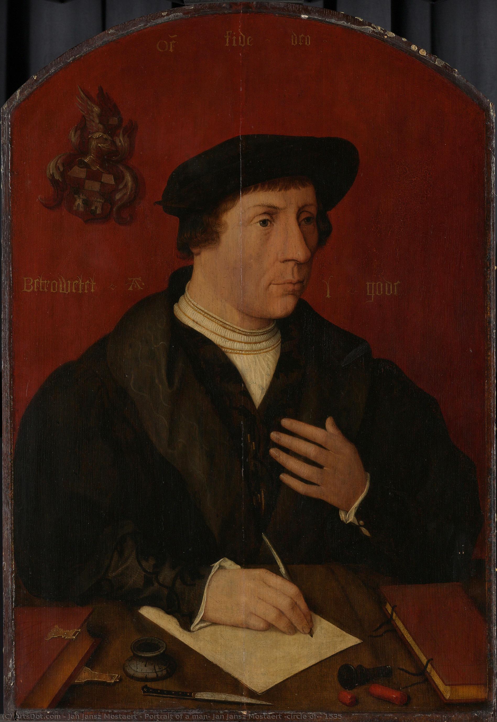 Portrait Of A Man, Jan Jansz Mostaert (circle Of), 1535 — Jan Jansz Mostaert