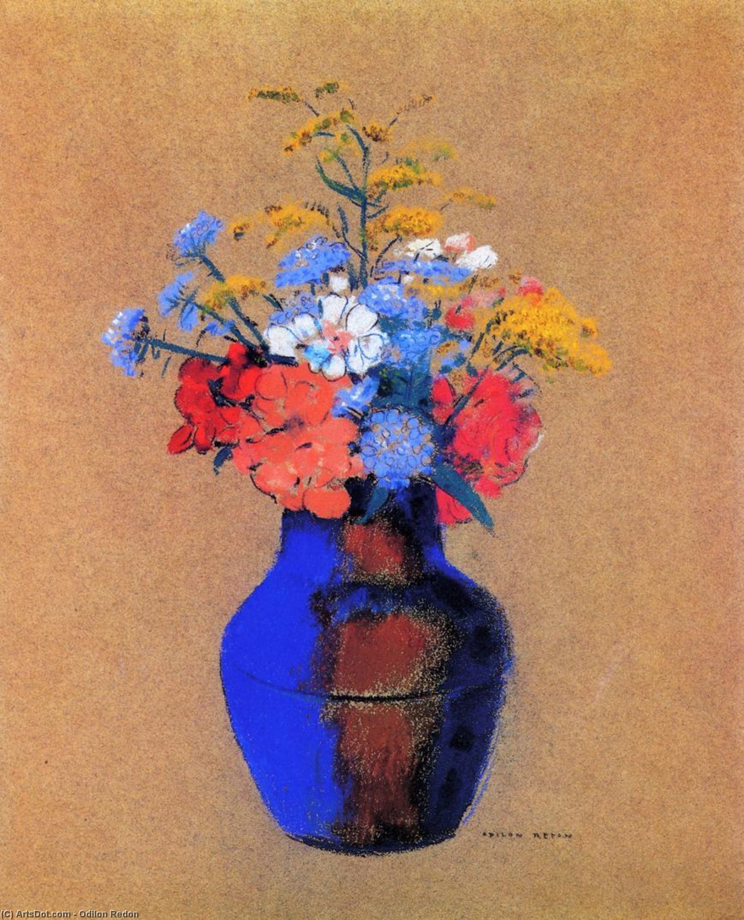 Wild Flowers In A Vase — Одилон Редон