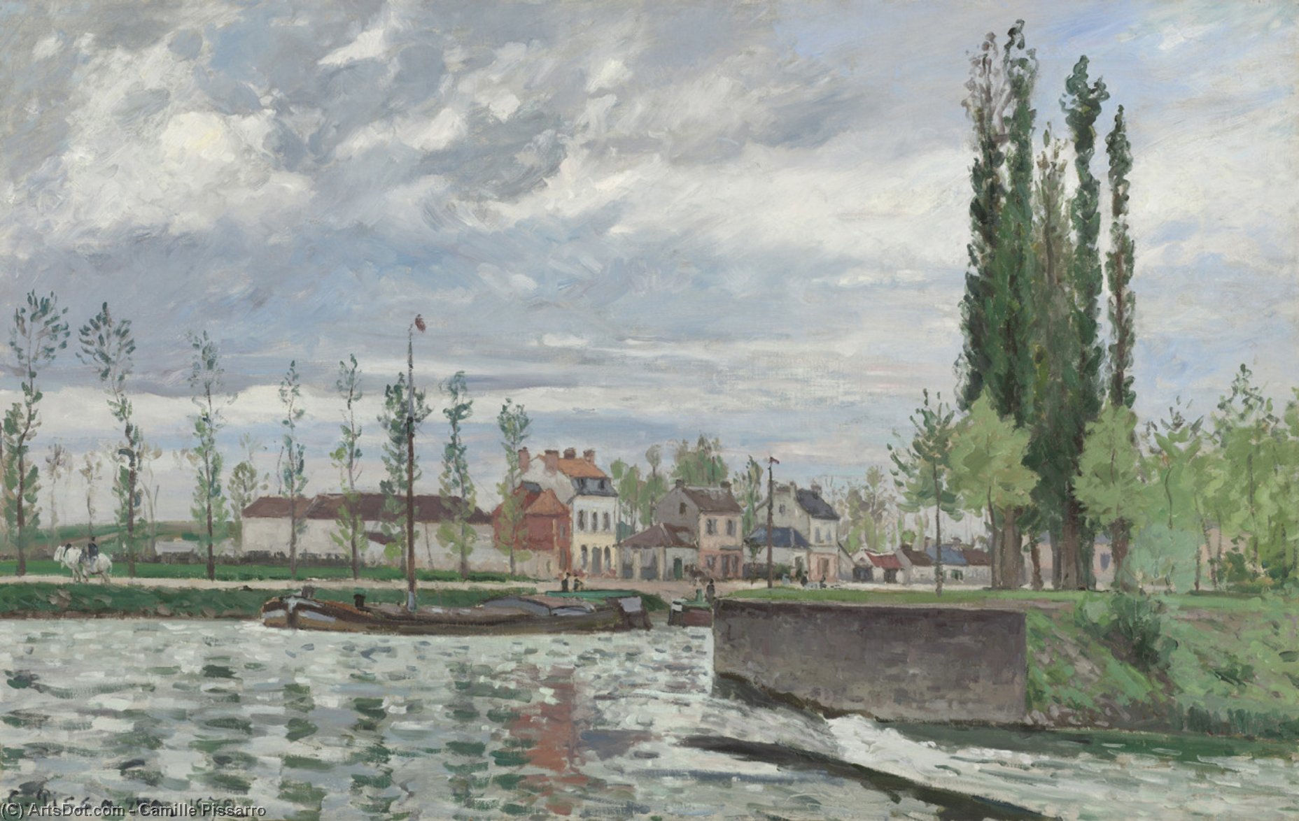 The Lock At Pontoise 1 — Camille Pissarro
