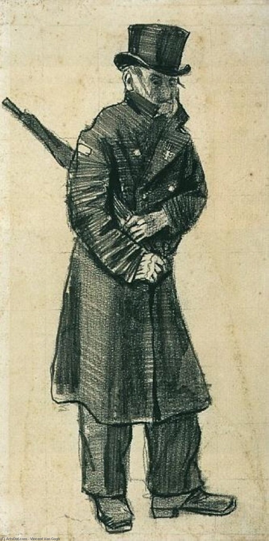 Orphan Man With Top Hat And Umbrella Under His Arm — Vincent Willem Van Gogh