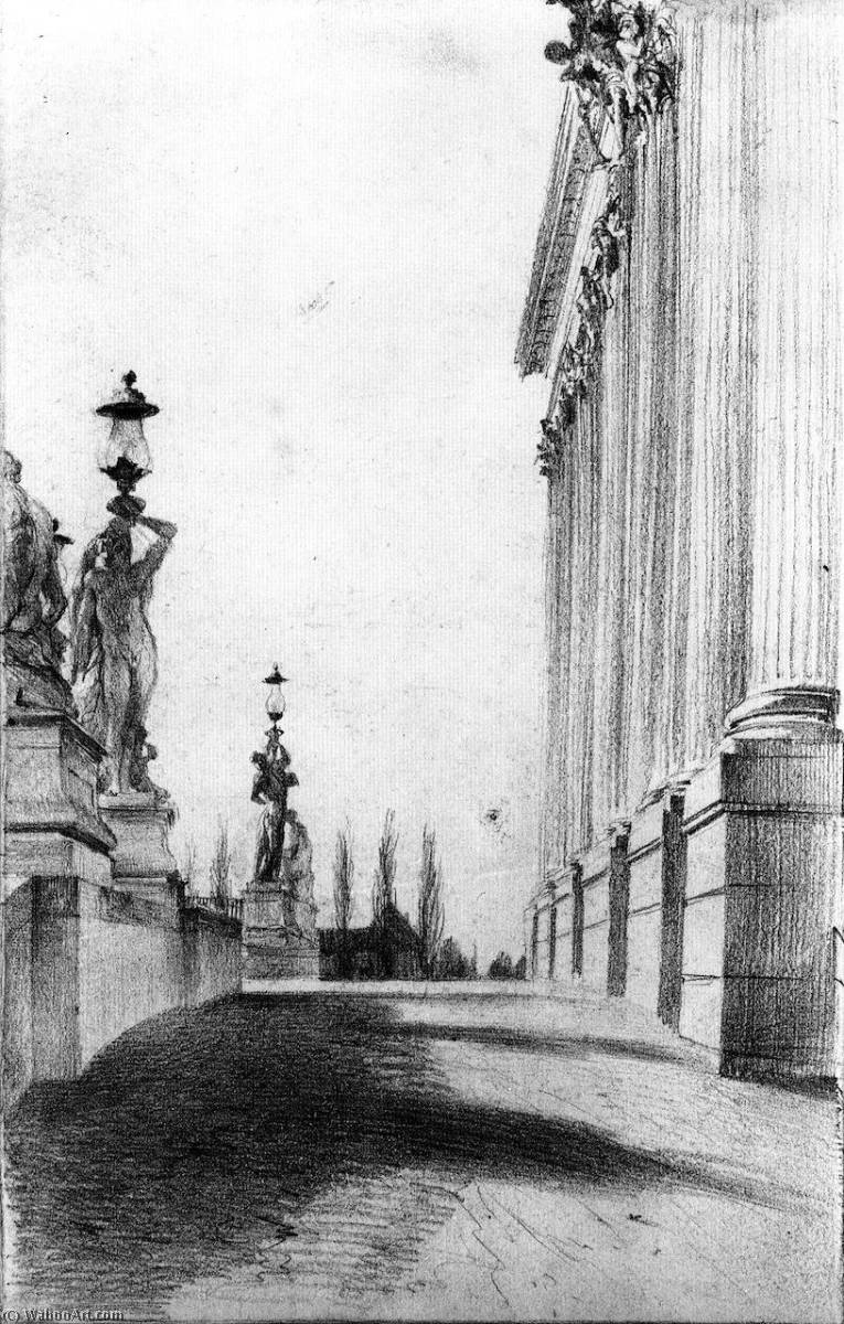 The 'green Stairway' At The Royal Palace Of Potsdam — Adolph Von Menzel