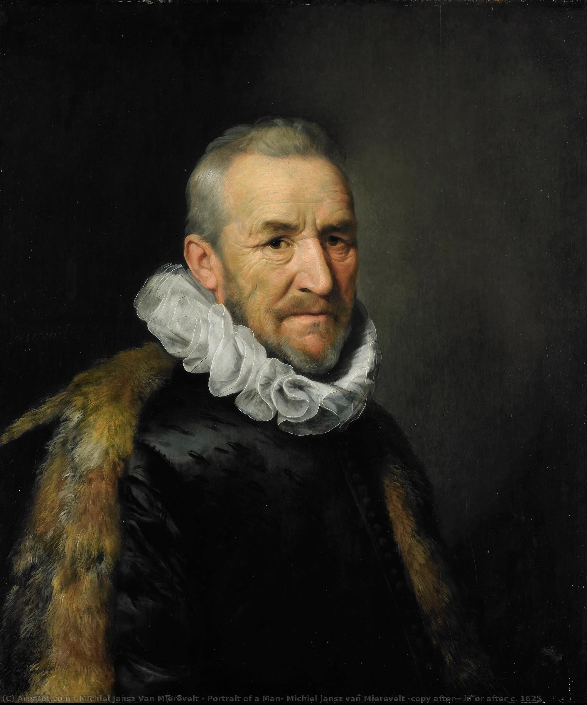 Portrait Of A Man, Michiel Jansz Van Mierevelt (copy After), In Or After C. 1625 — Michiel Jansz Van Miereveld