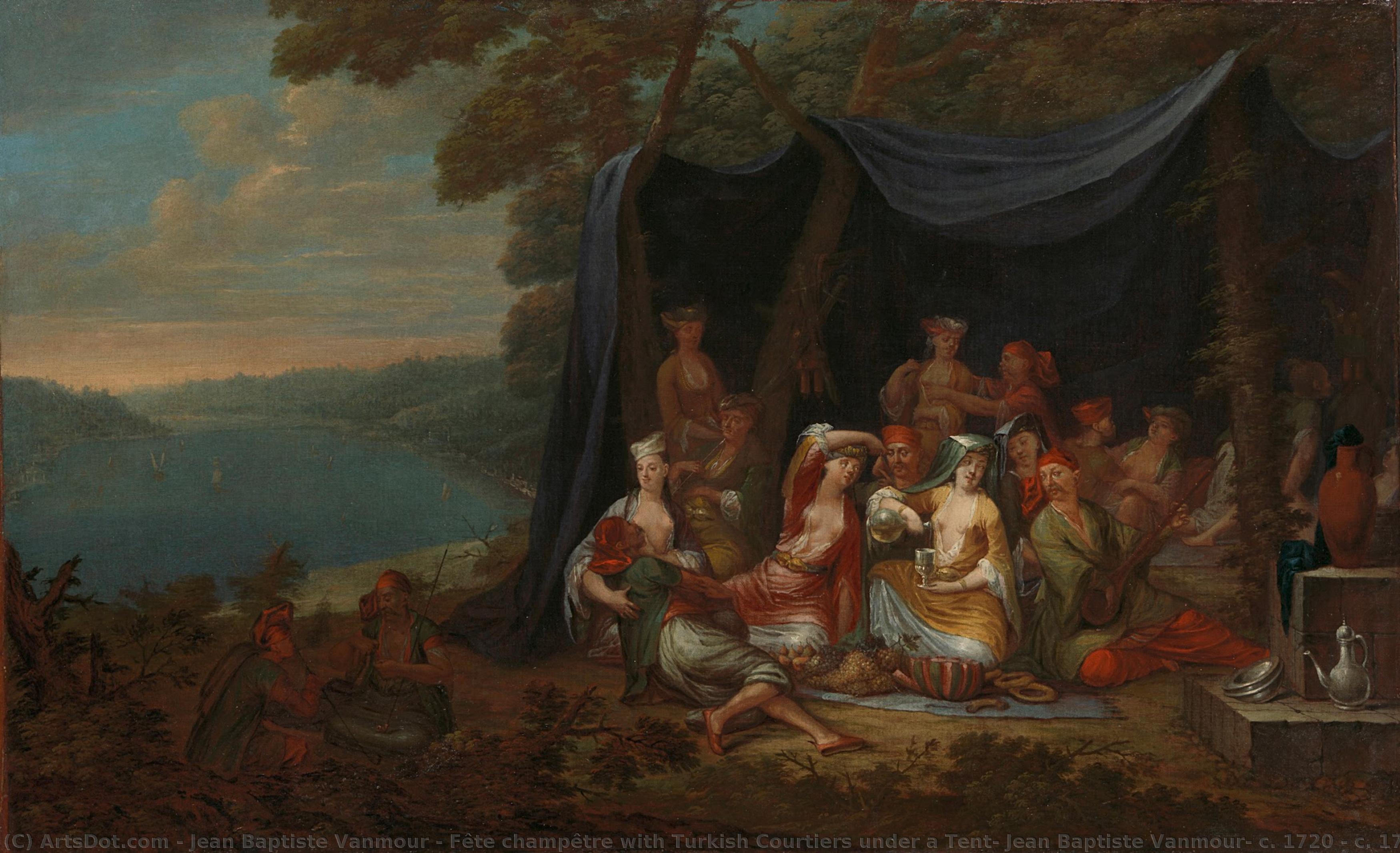 Fête Champêtre With Turkish Courtiers Under A Tent, Jean Baptiste Vanmour, C. 1720 - C. 1737 — Jean Baptiste Vanmour
