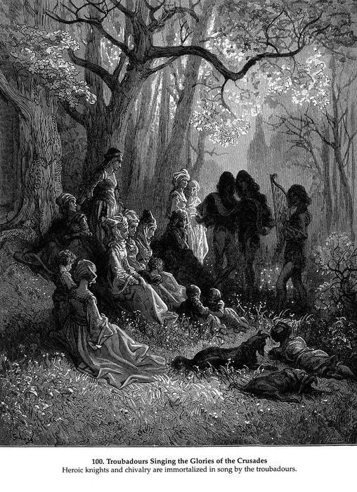 Troubadours Singen Von Den Ruhmreichen Kreuzzügen — Paul Gustave Doré
