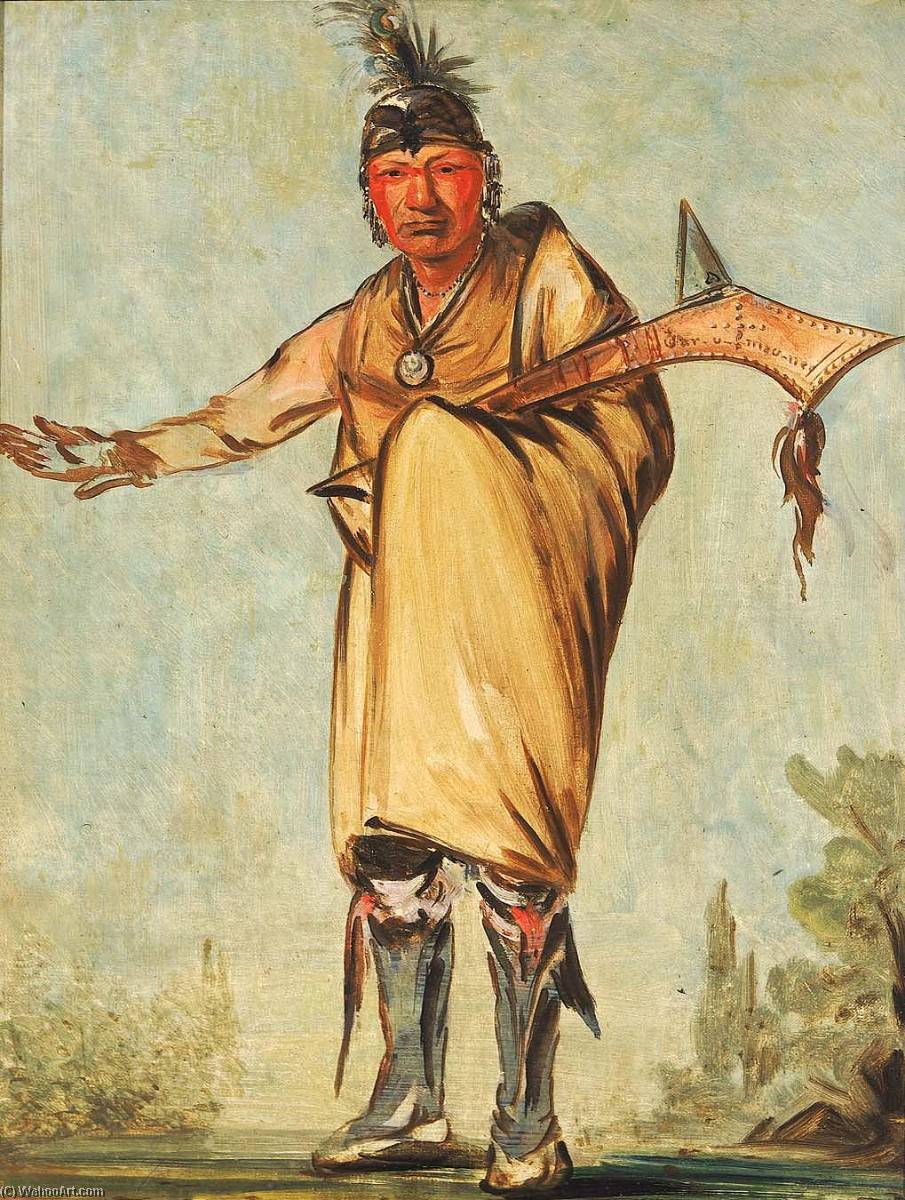 Náw Káw, Wood, Former Chief Of The Tribe — George Catlin