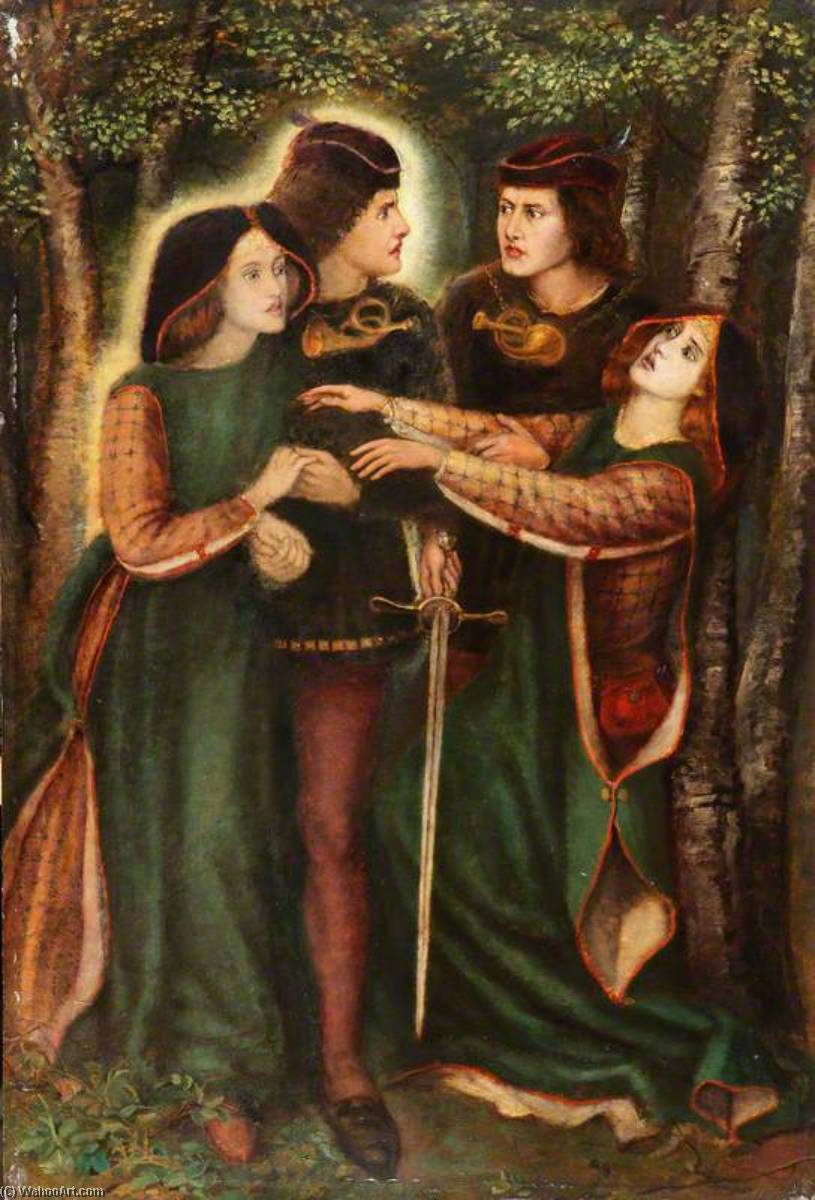 The Theodore Watts Dunton Cabinet How They Met Themselves (after Dante Gabriel Rossetti) — Henry Treffry Dunn