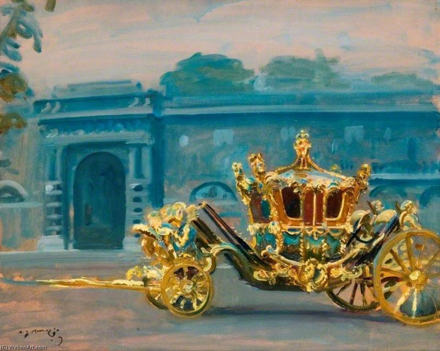 The Gilded Coach, Painted In The Palace Yard In Grey Weather — Sir Alfred James Munnings