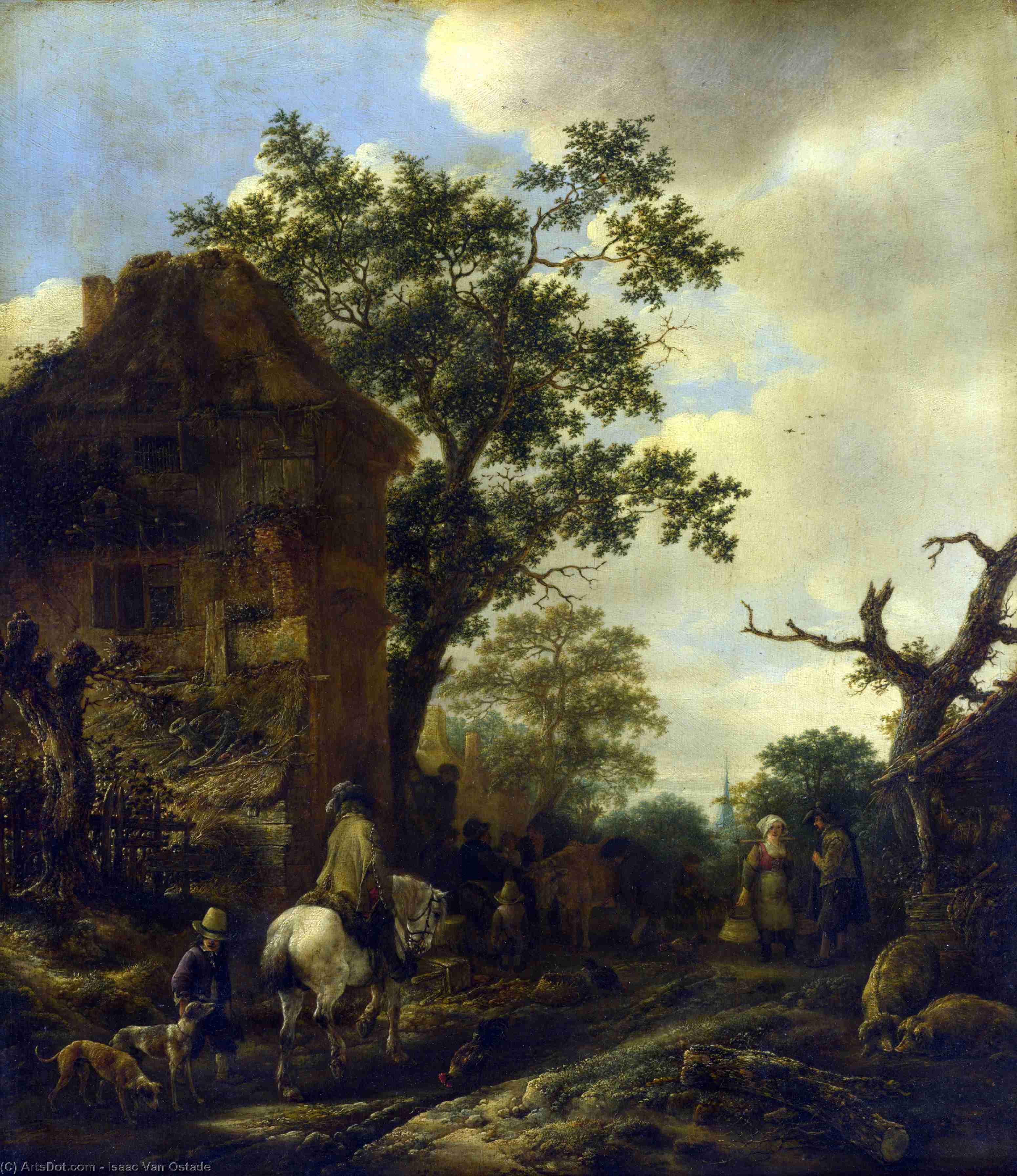 The Outskirts Of A Village, With A Horseman — Isaac Van Ostade